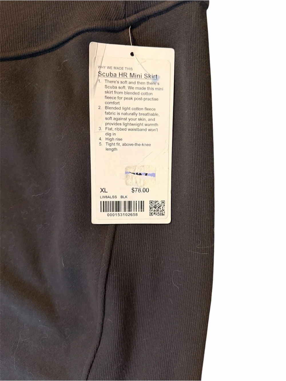 lululemon Scuba HR  Black Stretch Mini Skirt